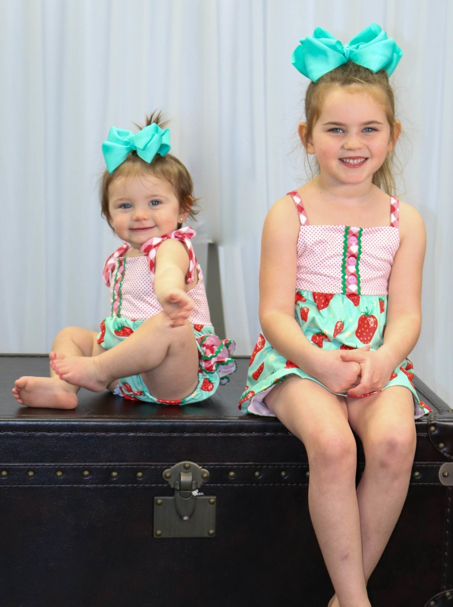 Mint Strawberry Tank & Checked Shorts Outfit - Marie Nicole Clothing