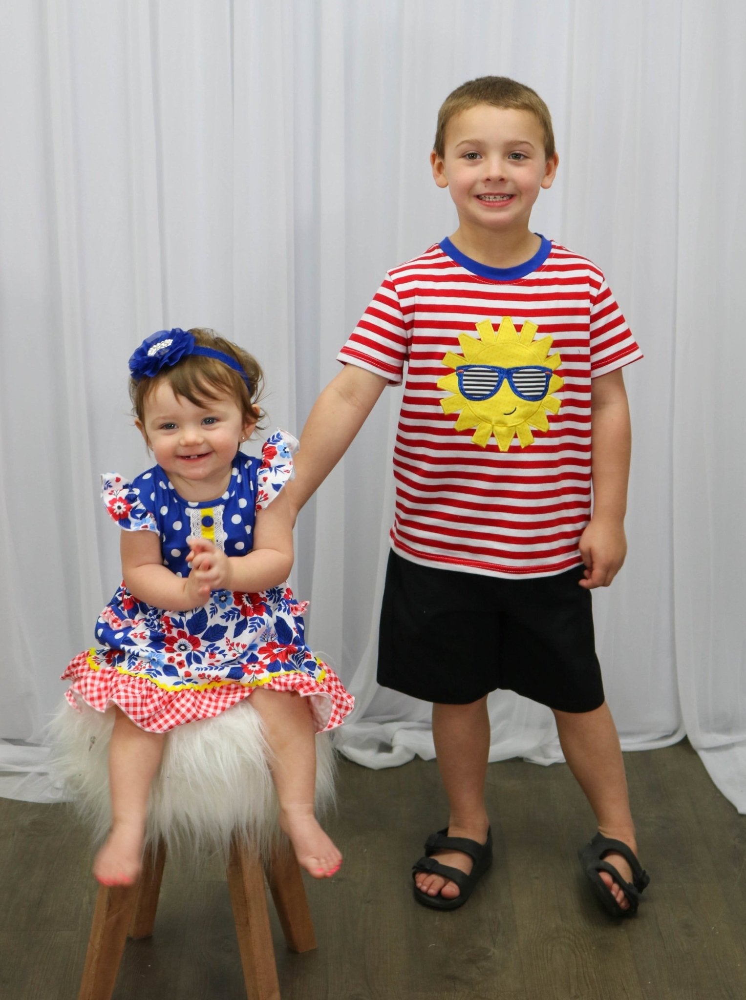 Red, White, & Blue Sunshine Tee Shirt - Marie Nicole Clothing