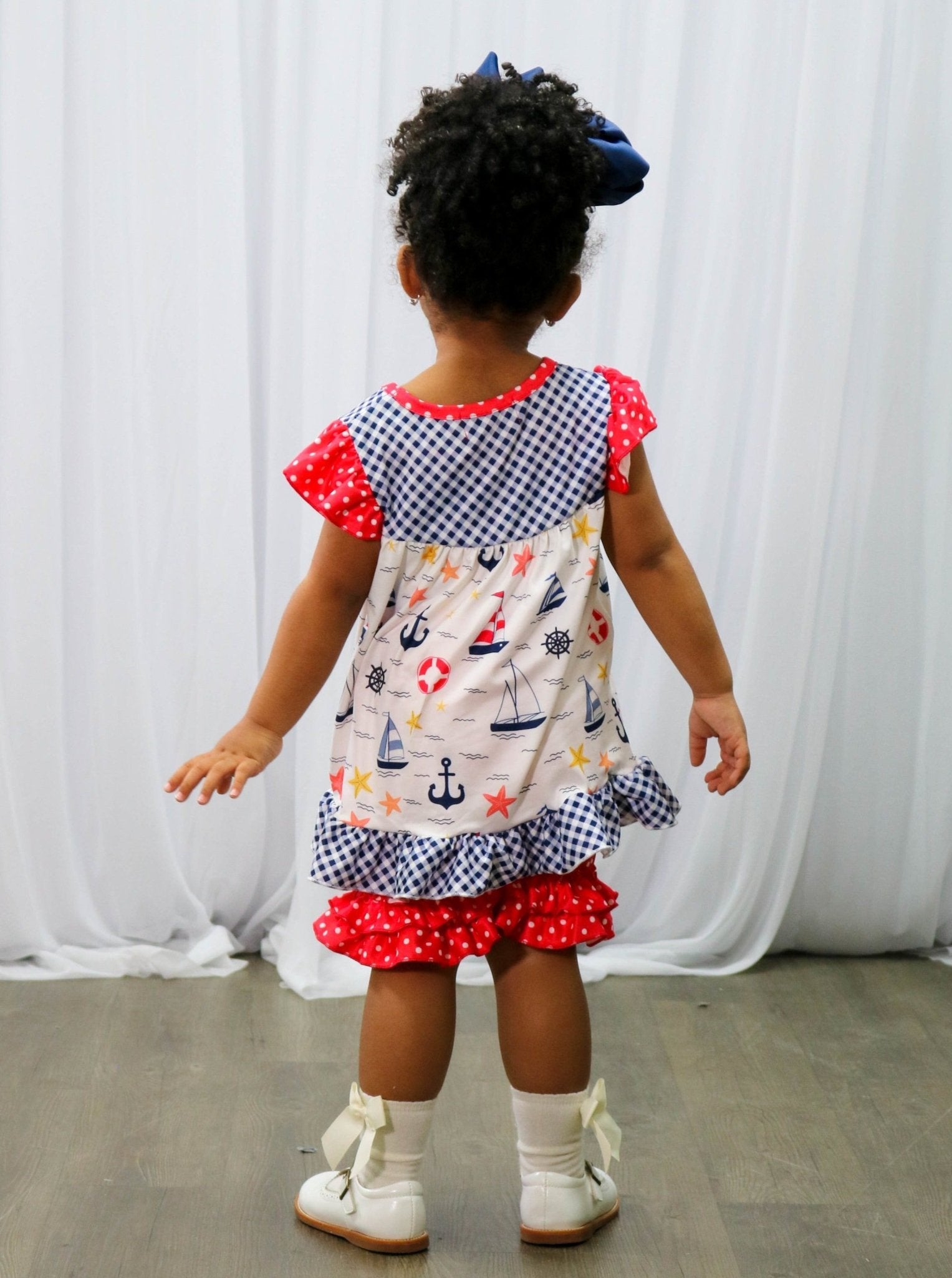 Red & Blue Nautical Ruffle Outfit - Marie Nicole Clothing