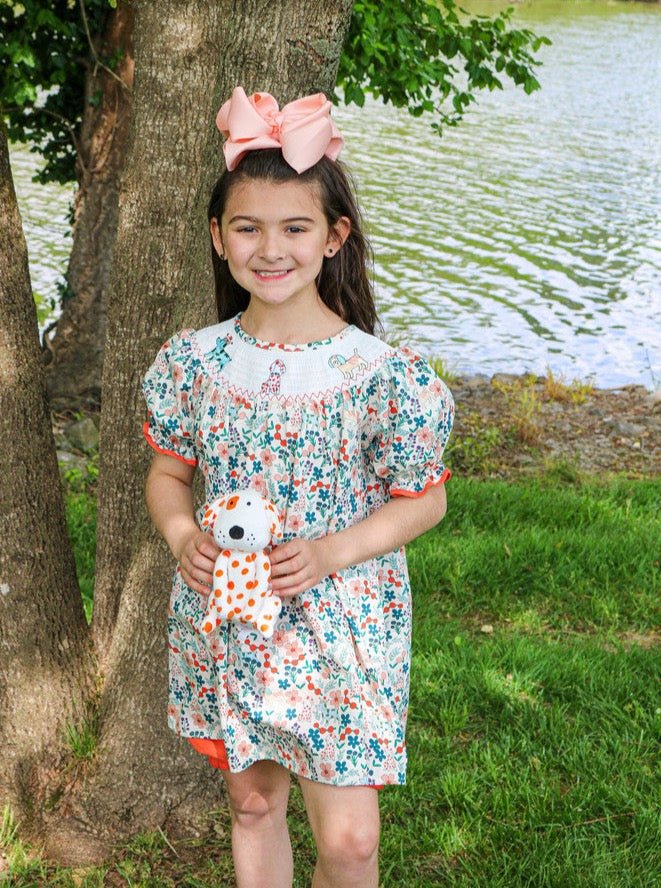 MNC Royal Pups Smocked Floral Outfit™ - Marie Nicole Clothing