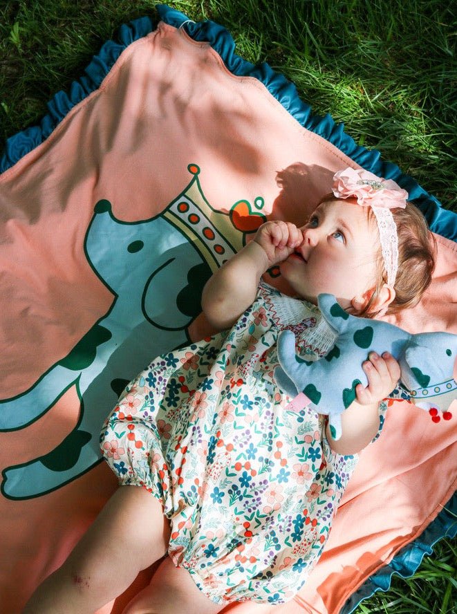 MNC Royal Pups Smocked Floral Bubble™ - Marie Nicole Clothing