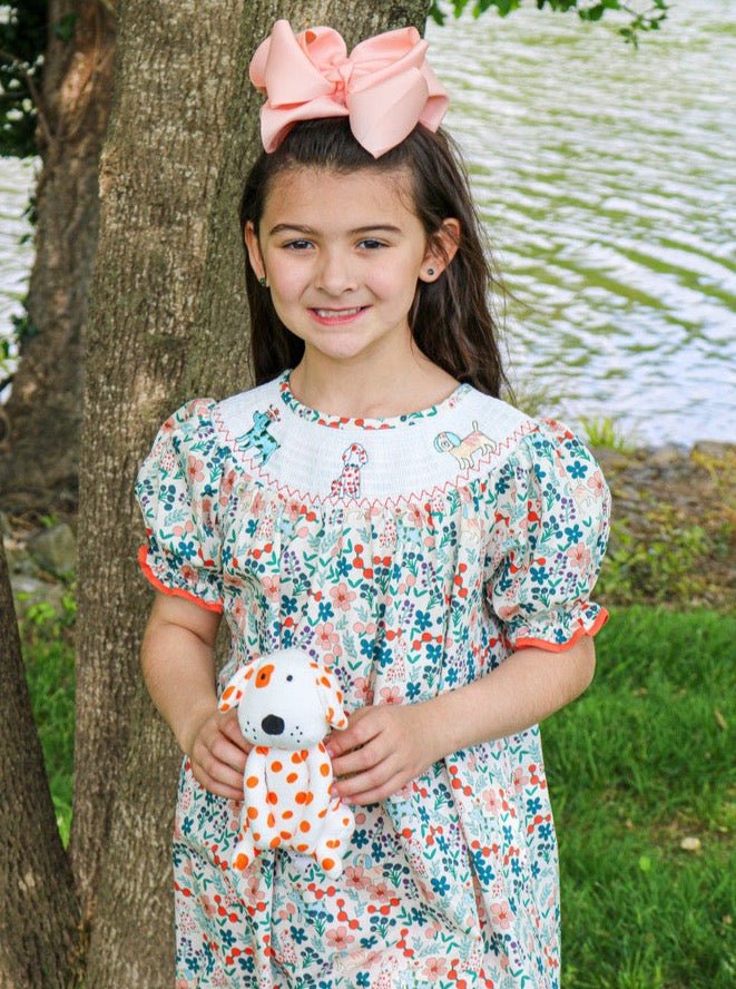 MNC Royal Pups Smocked Floral Outfit™ - Marie Nicole Clothing