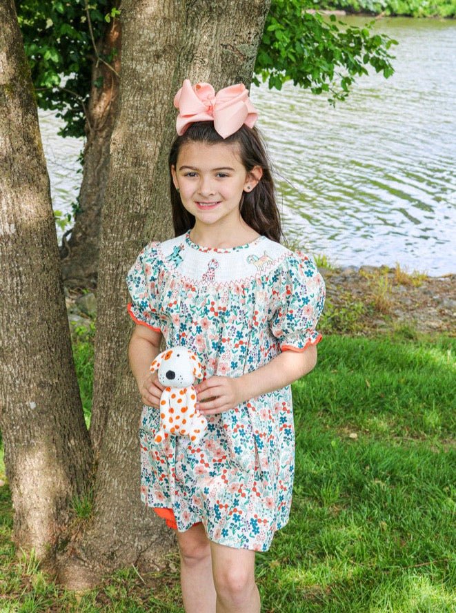 MNC Royal Pups Smocked Floral Outfit™ - Marie Nicole Clothing