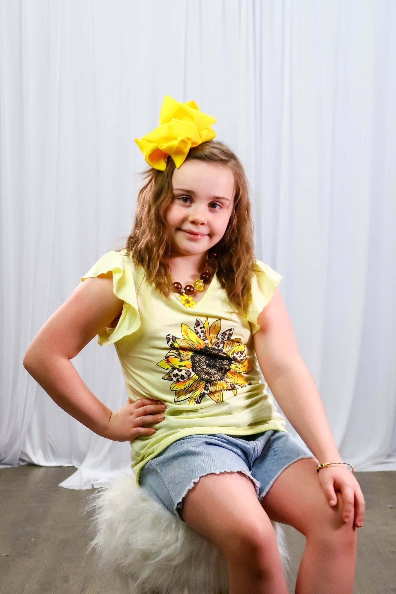 Vintage Sunflower Denim Outfit - Marie Nicole Clothing