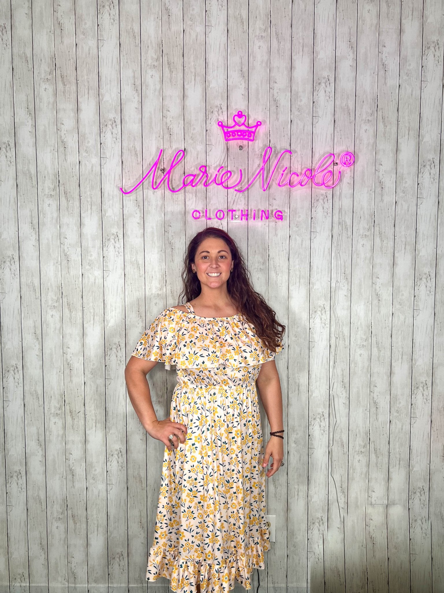 Mom & Me Yellow Floral Ruffle Dress - Marie Nicole Clothing