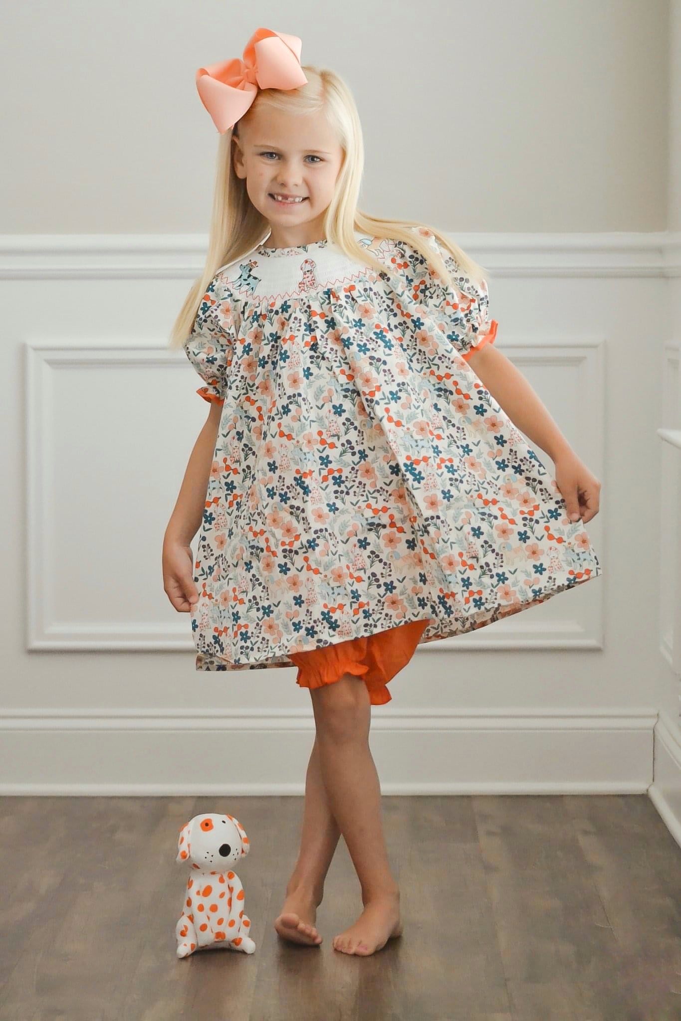 MNC Royal Pups Smocked Floral Outfit™ - Marie Nicole Clothing