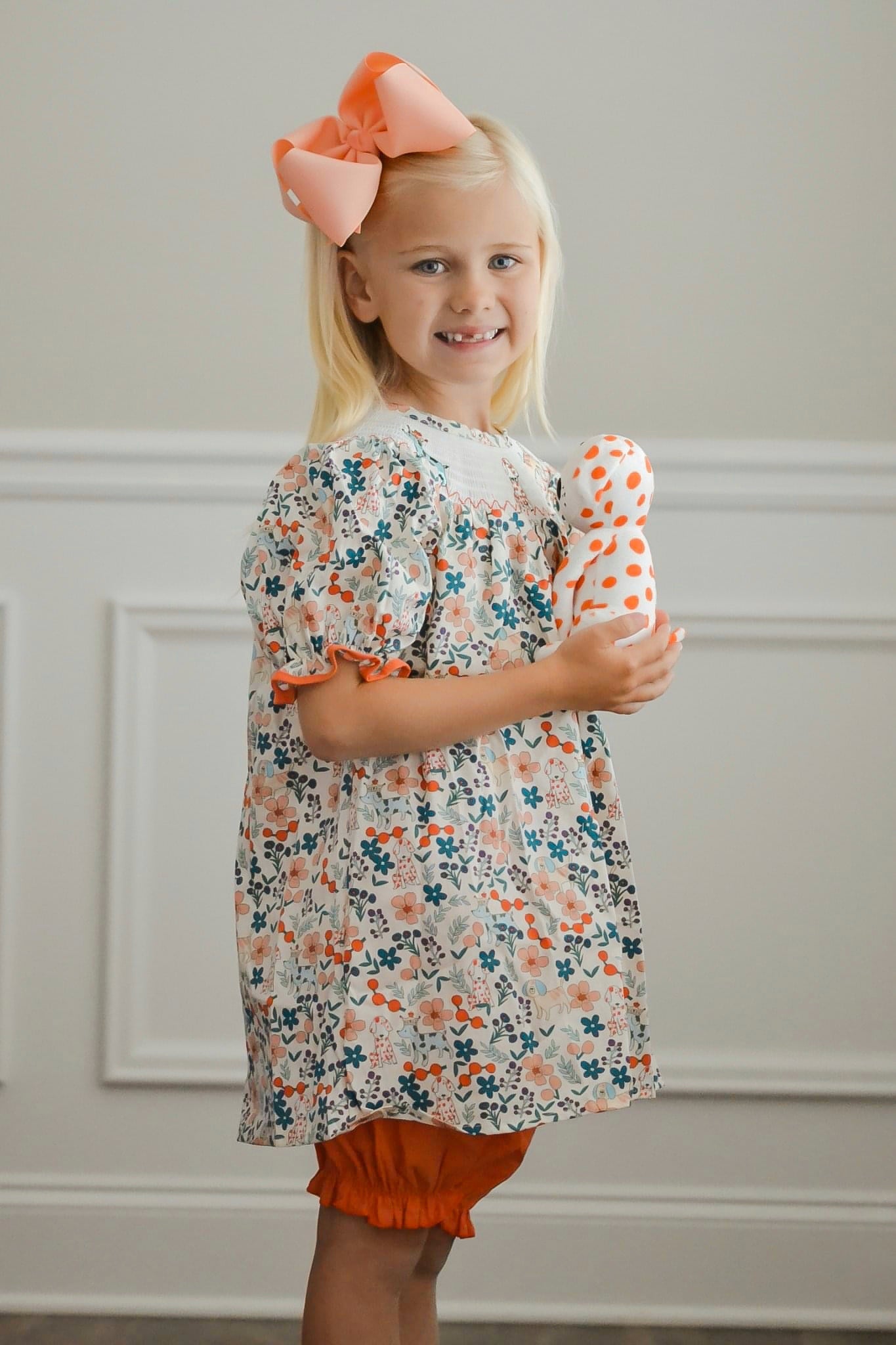 MNC Royal Pups Smocked Floral Outfit™ - Marie Nicole Clothing
