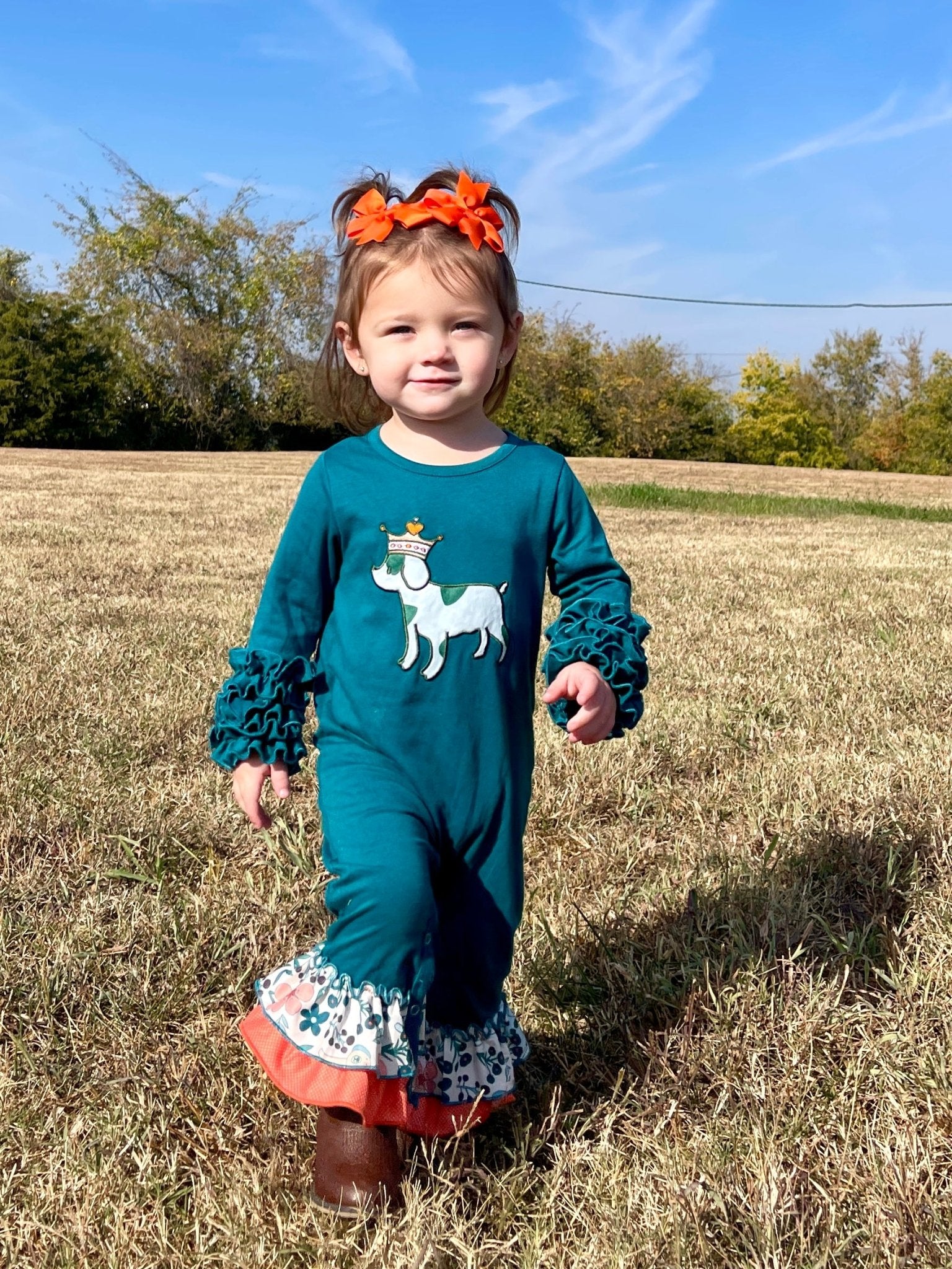 MNC Royal Pups™ - Eloise Icing Ruffle Romper - Marie Nicole Clothing