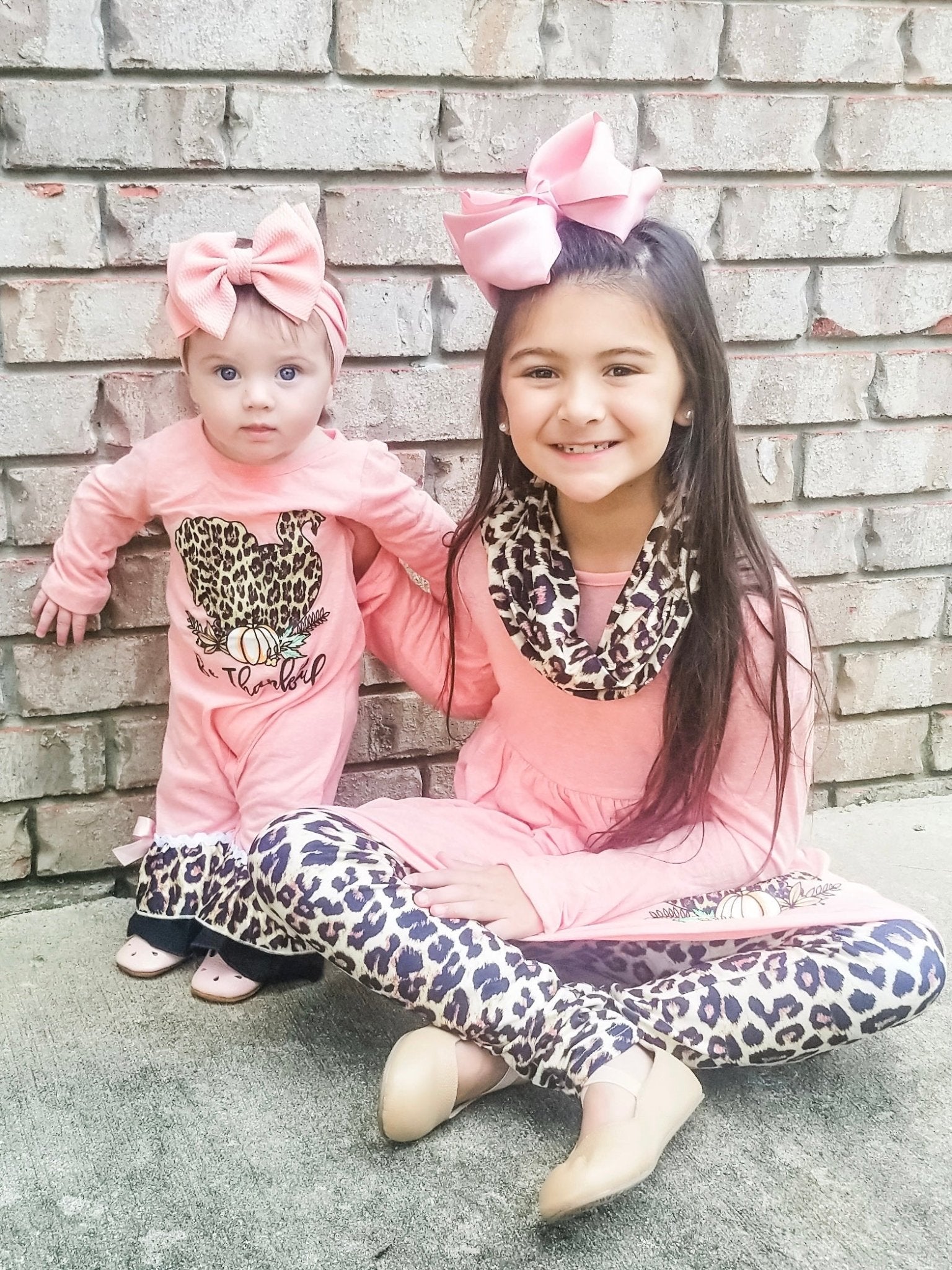 Be Thankful Leopard Turkey Ruffle Romper - Marie Nicole Clothing
