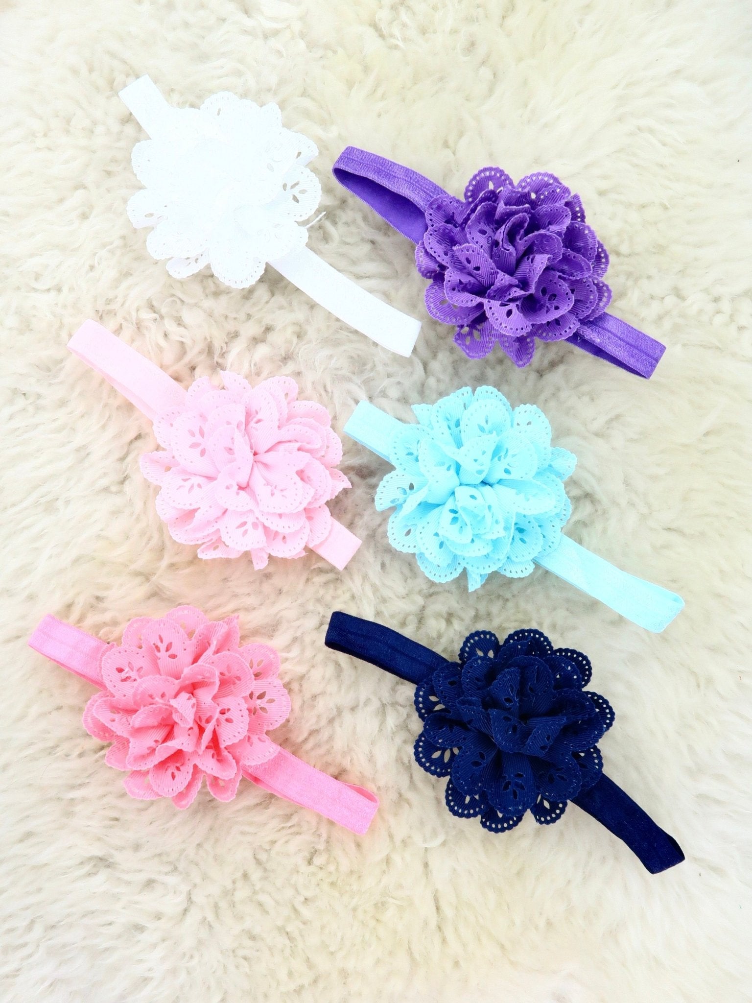 3 Inch Eyelet Lace Headband 9 Colors Available - Marie Nicole Clothing