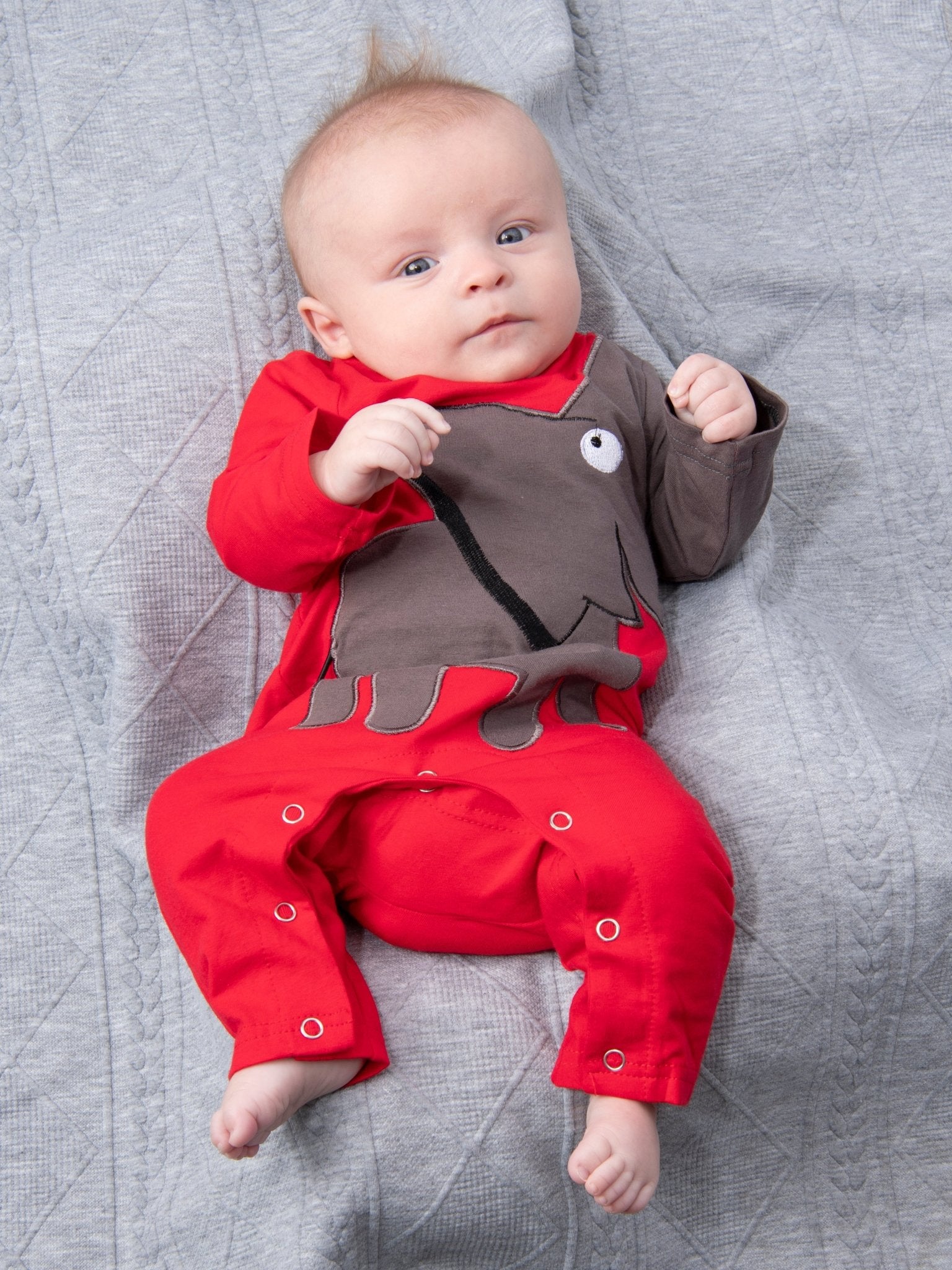 Red Elephant Romper - Marie Nicole Clothing