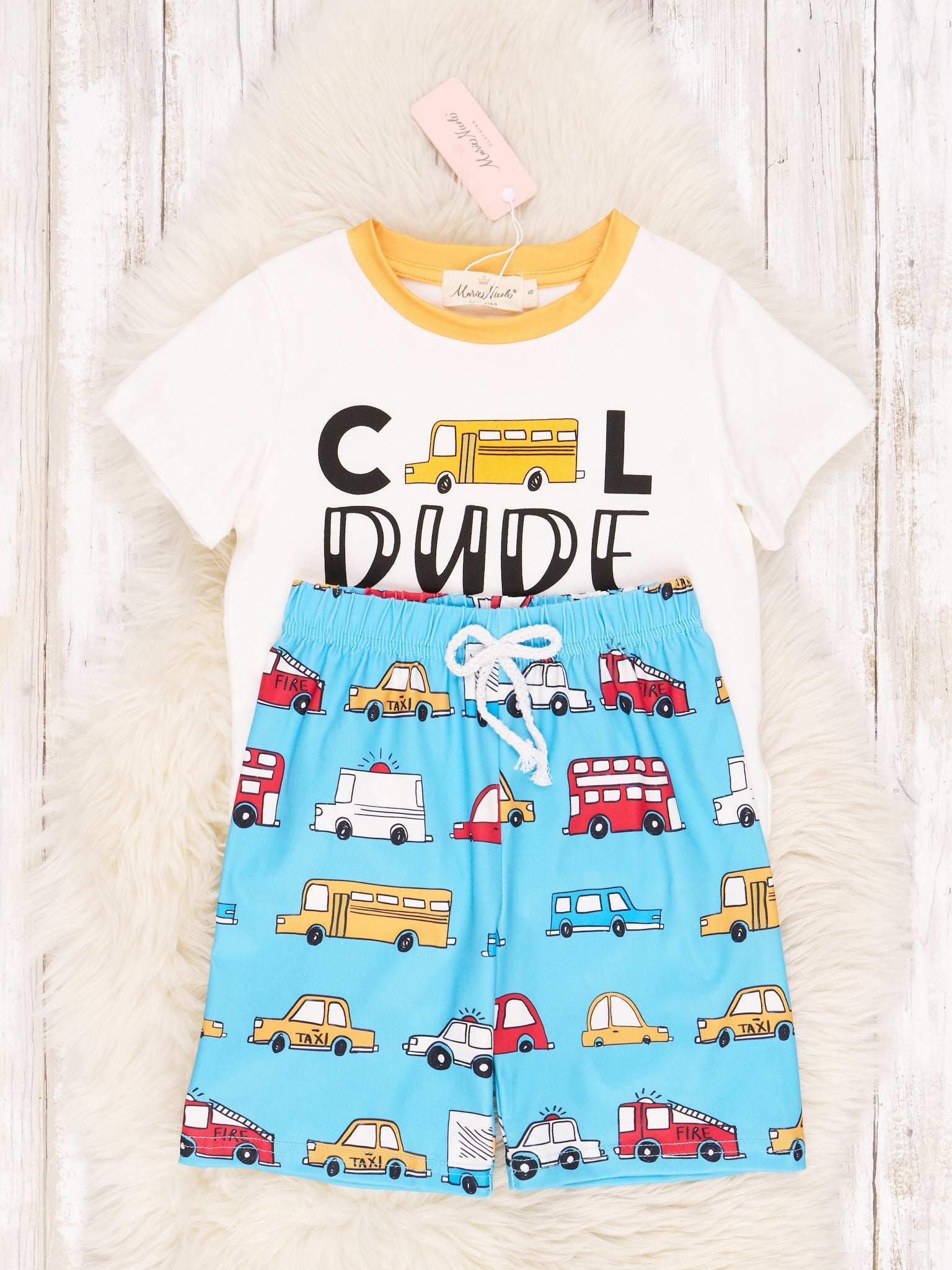 "Cool Dude" School Bus Outfit - Marie Nicole Clothing