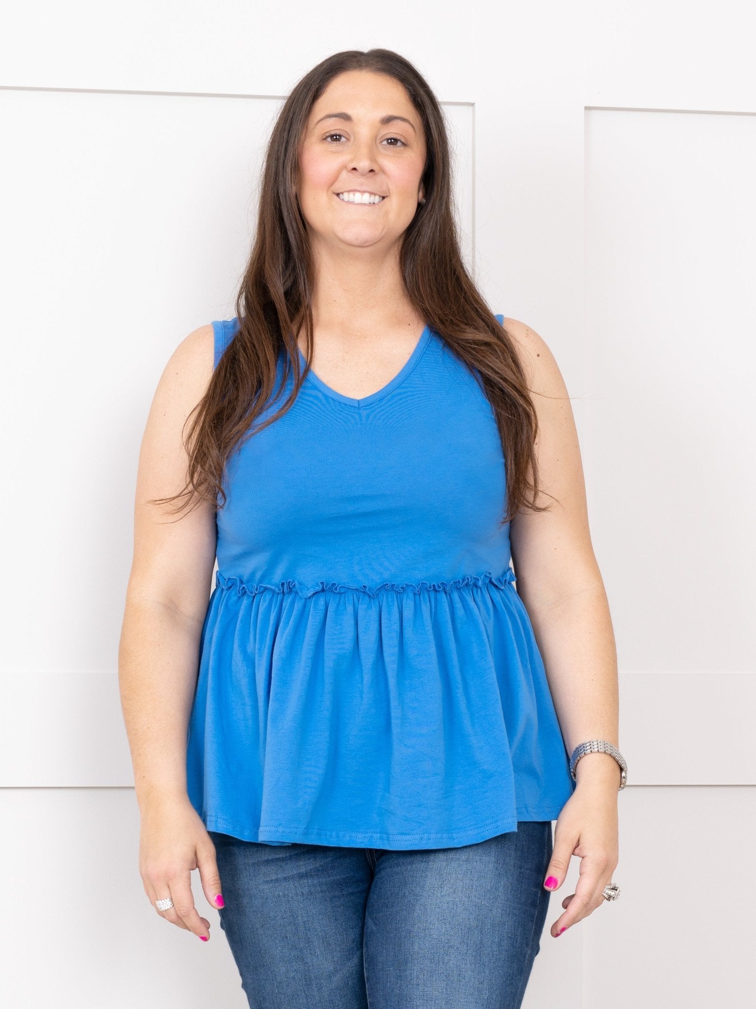 Mom & Me Royal Blue Peplum Tank - Marie Nicole Clothing