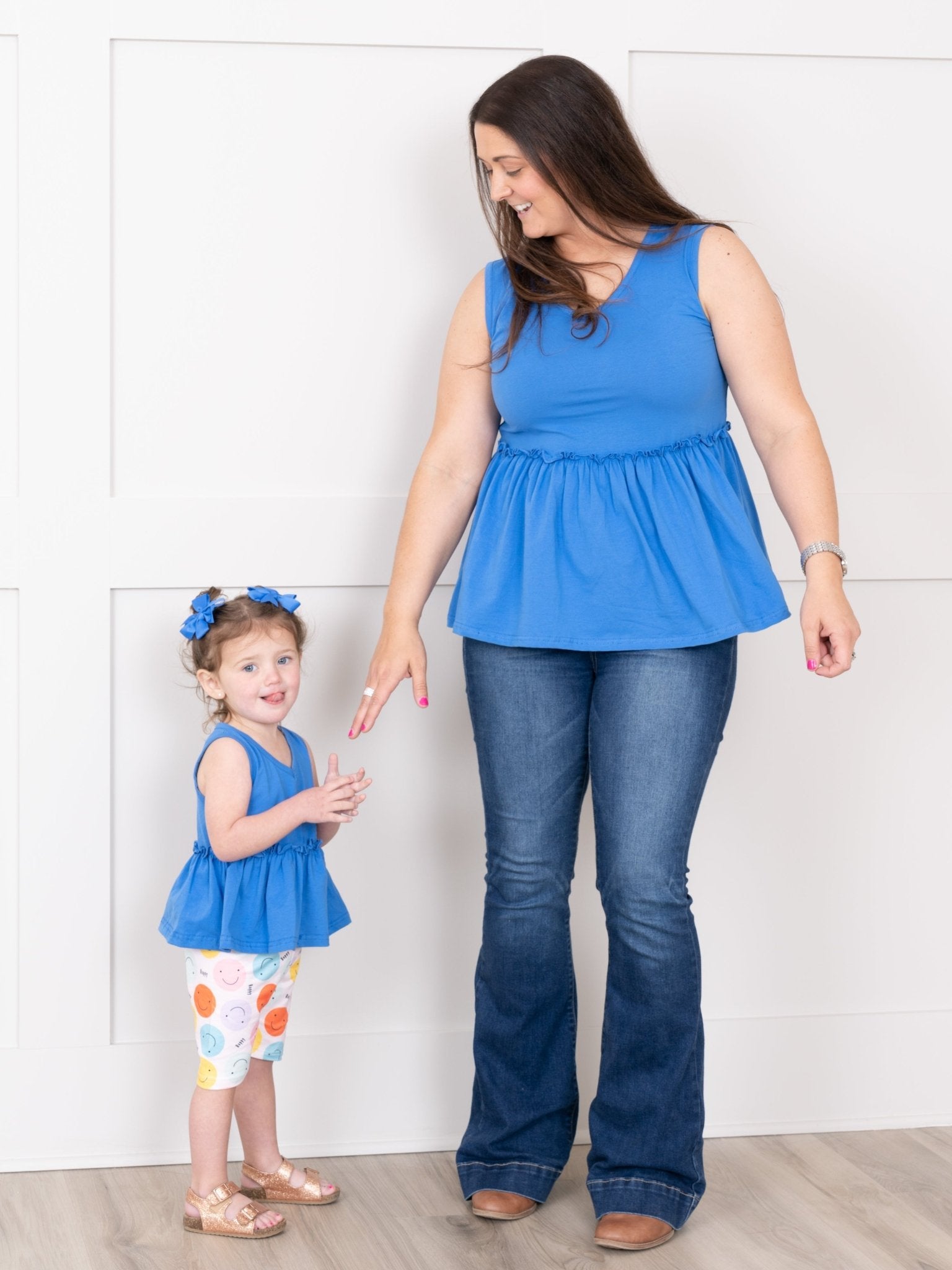 Mom & Me Royal Blue Peplum Tank - Marie Nicole Clothing