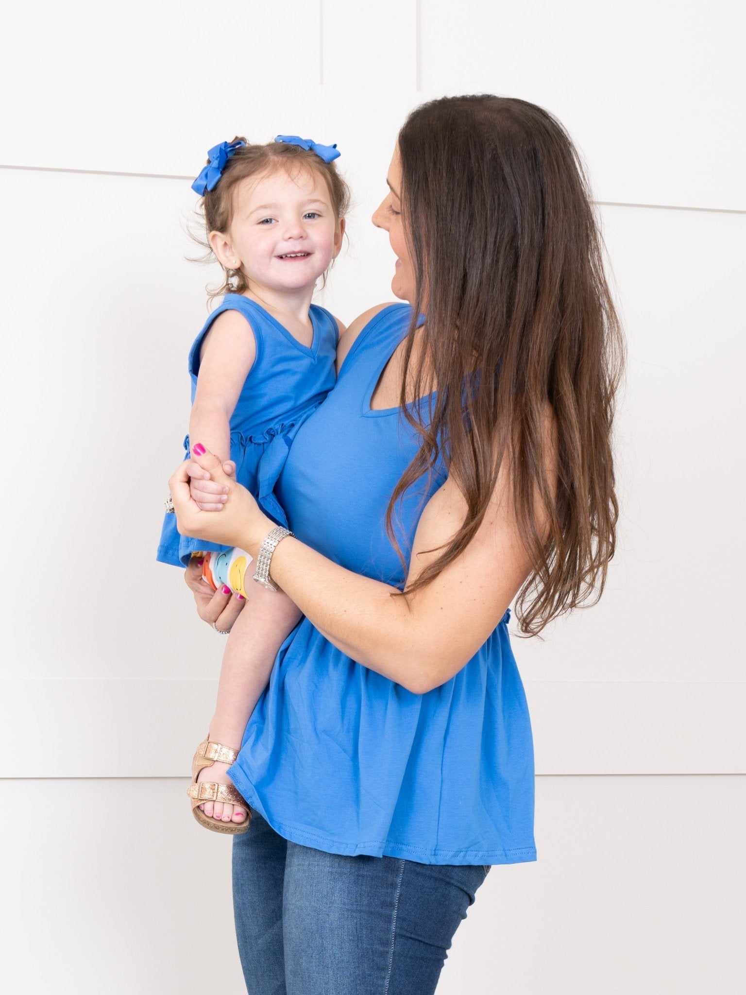 Mom & Me Royal Blue Peplum Tank - Marie Nicole Clothing