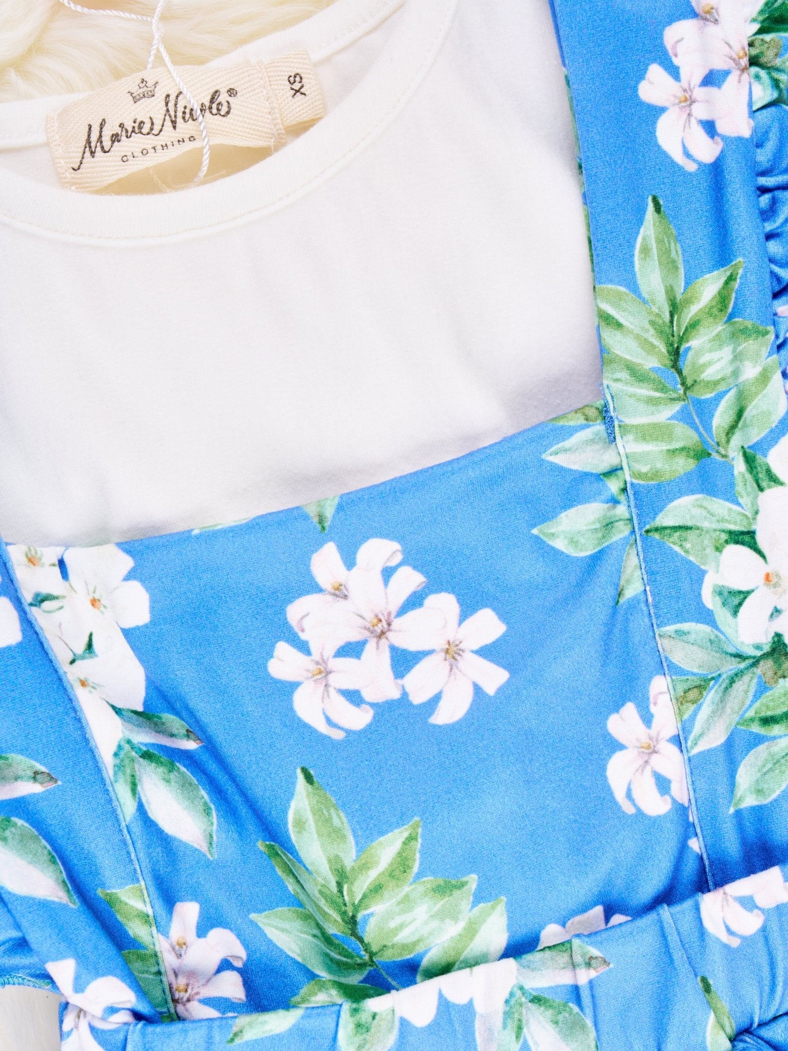 Hydrangea Overall Dress Outfit - Marie Nicole Clothing