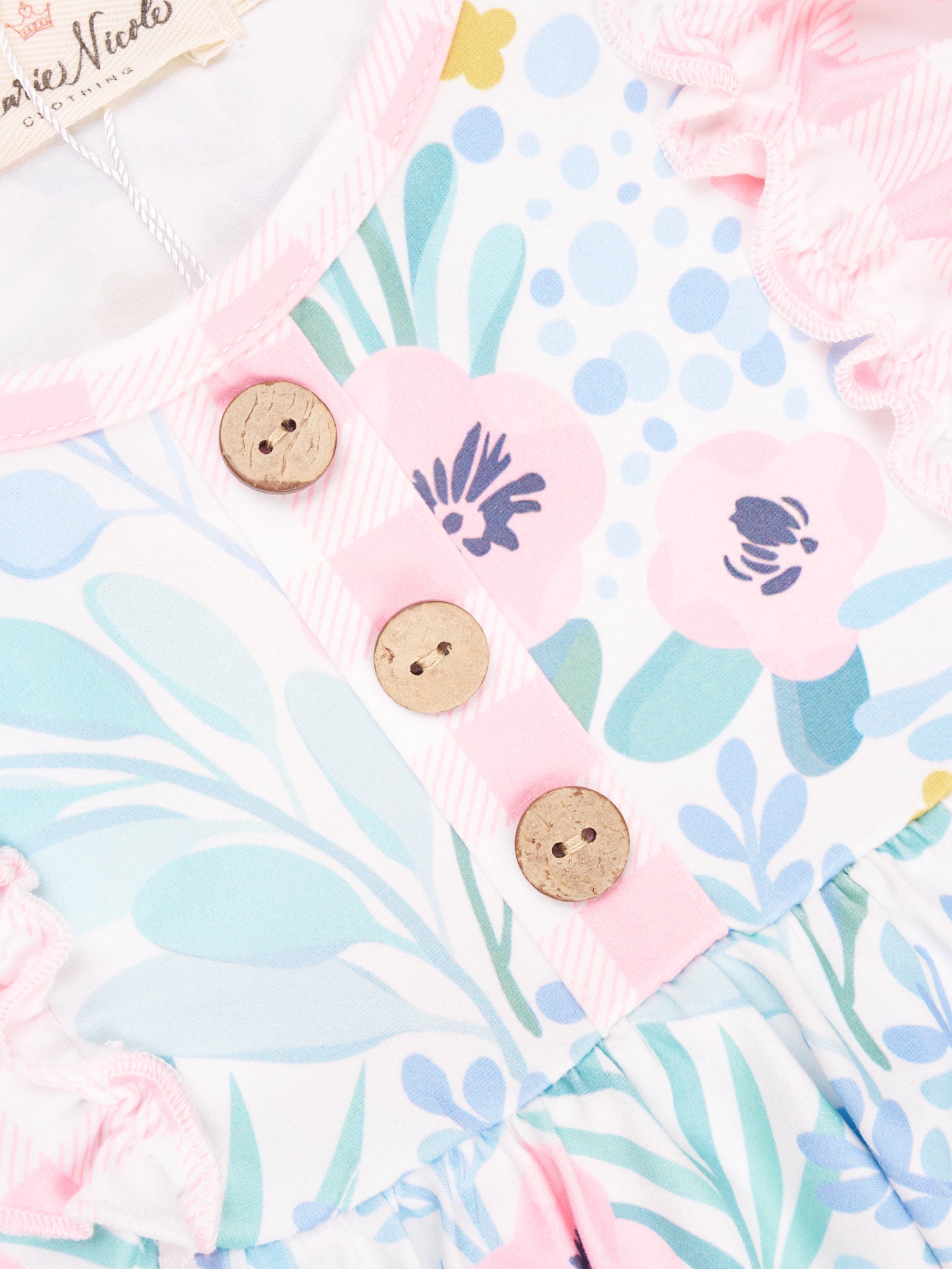 Anemone Gingham Ruffle Romper - Marie Nicole Clothing