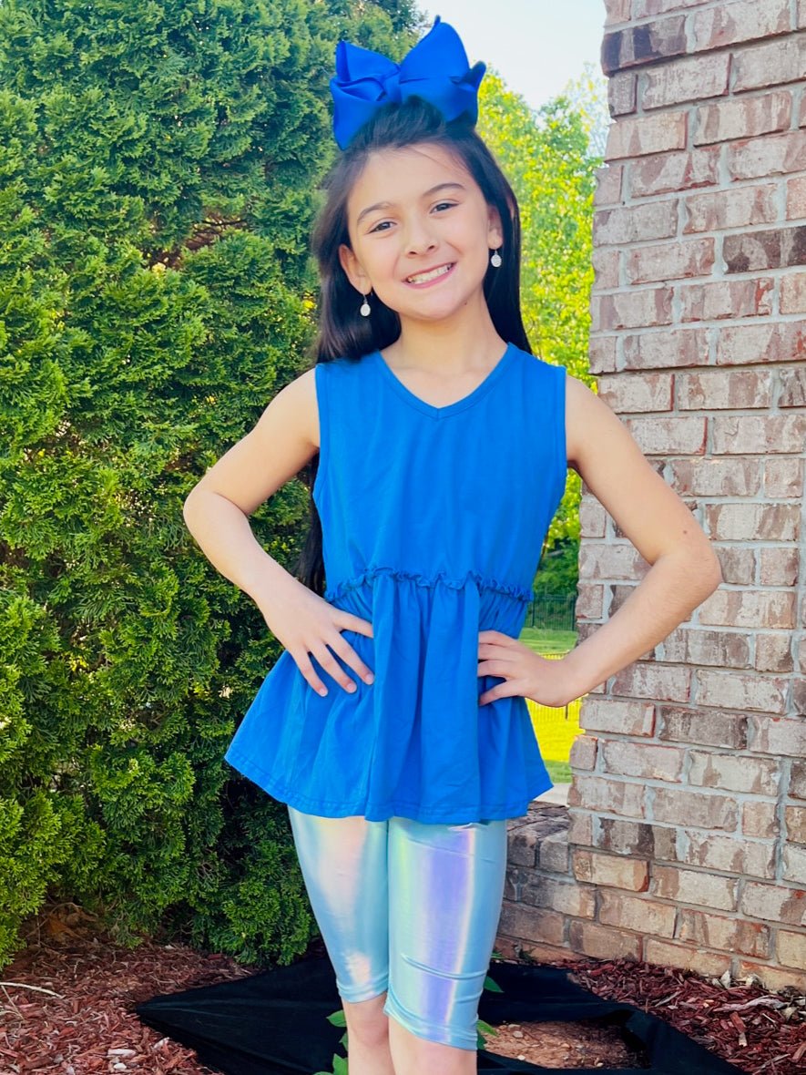 Mom & Me Royal Blue Peplum Tank - Marie Nicole Clothing