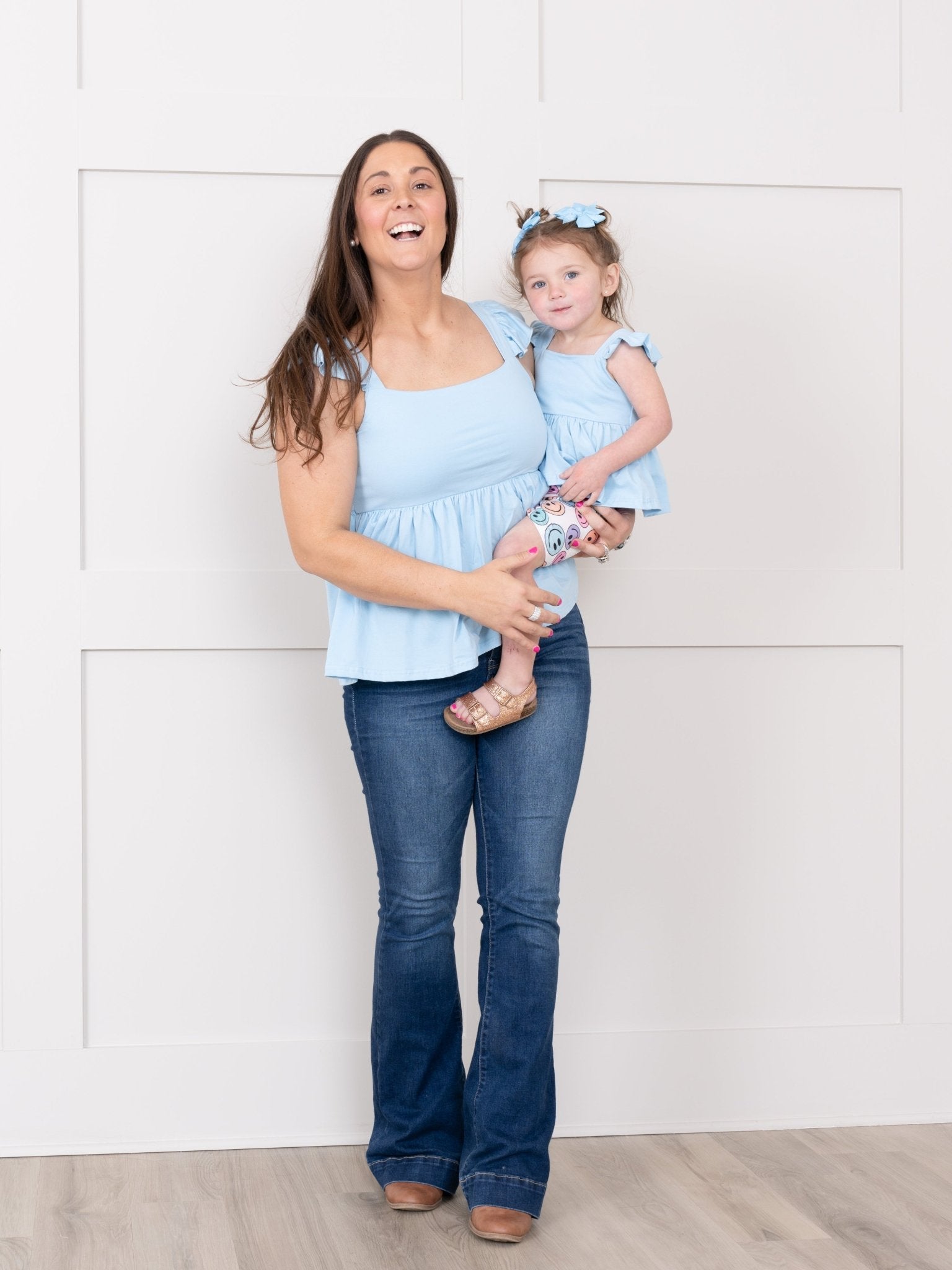 Mom & Me Light Blue Ruffle Tank - Marie Nicole Clothing