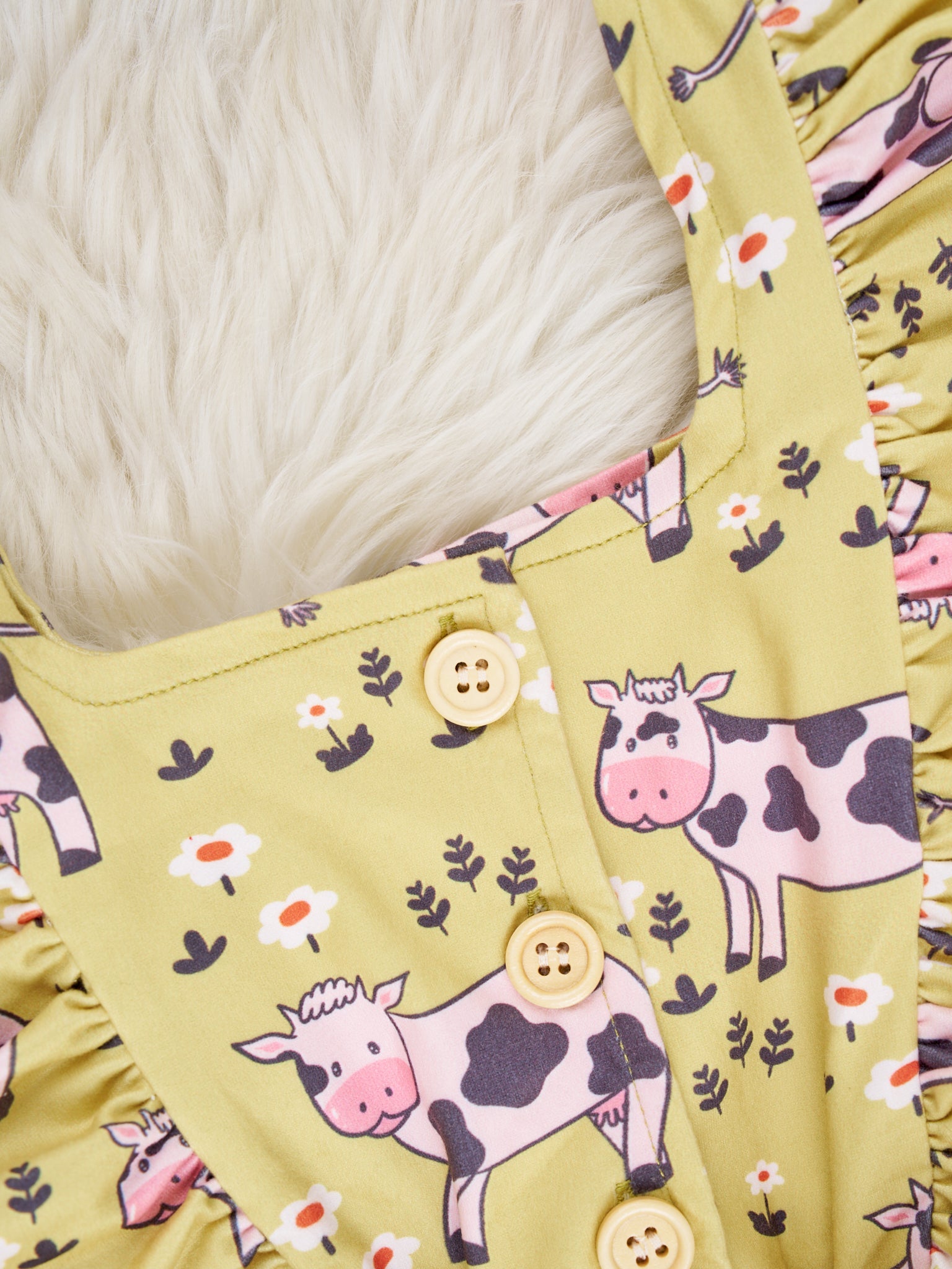 Funky Cow Ruffle Jumpsuit - Marie Nicole Clothing