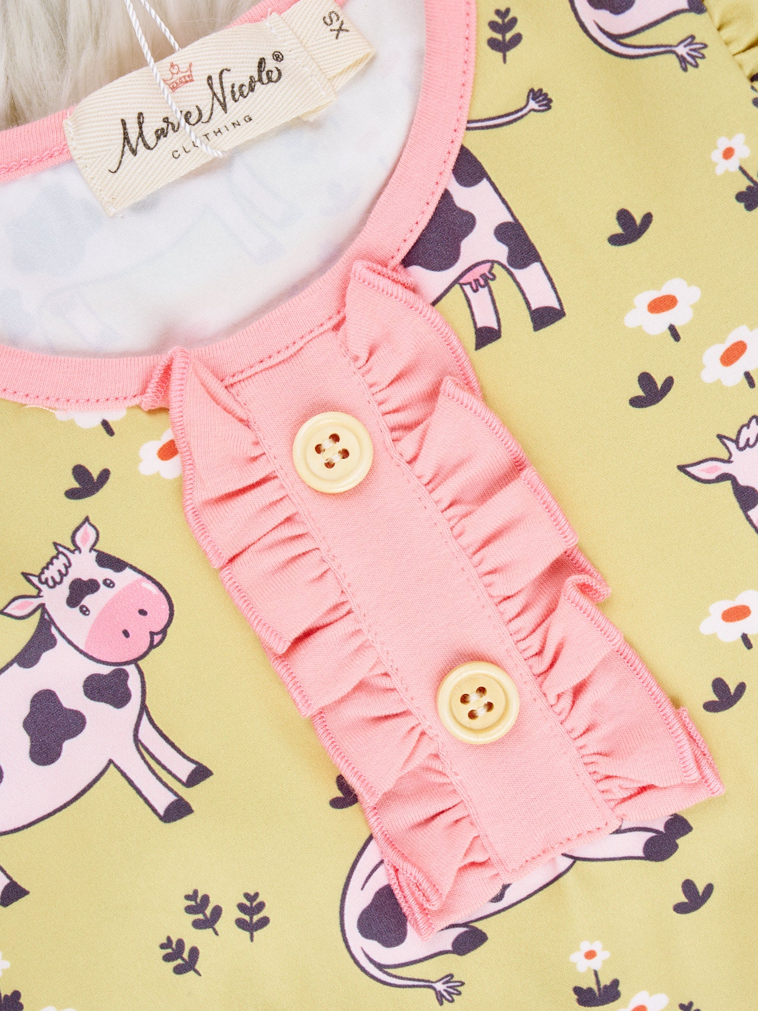 Funky Cow Ruffle Bell Bottom Outfit - Marie Nicole Clothing