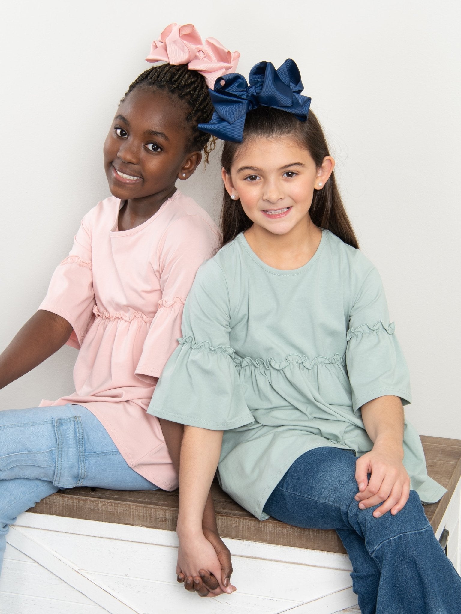 Mom & Me Mint Cotton Ruffle Tunic - Marie Nicole Clothing