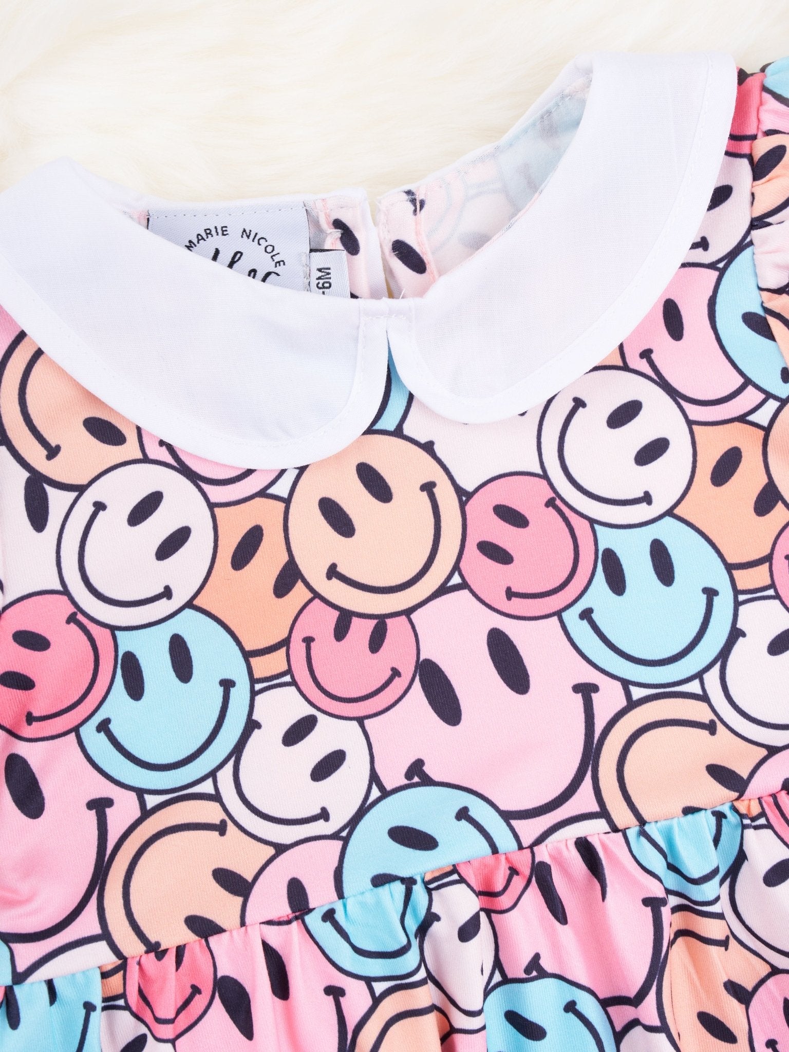 Bright Smiley Ruffle Bubble Romper - Marie Nicole Clothing