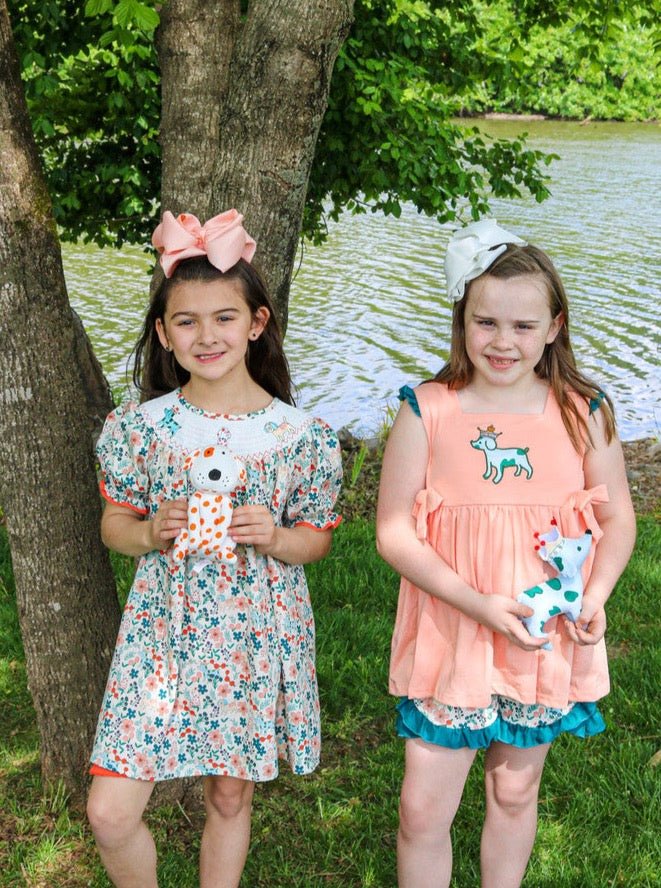 MNC Royal Pups Smocked Floral Outfit™ - Marie Nicole Clothing