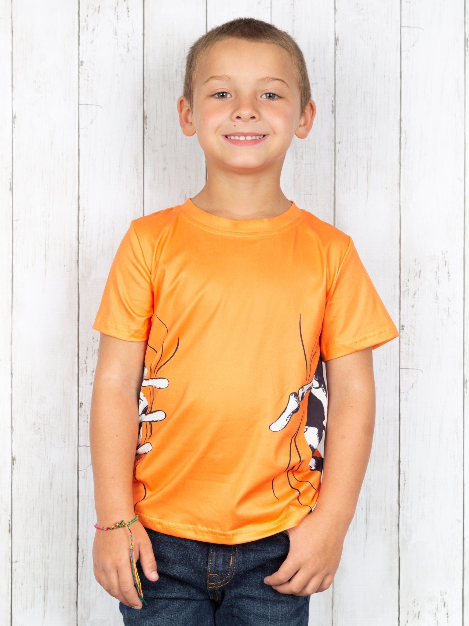 Skeleton Hands Orange T-Shirt - Marie Nicole Clothing