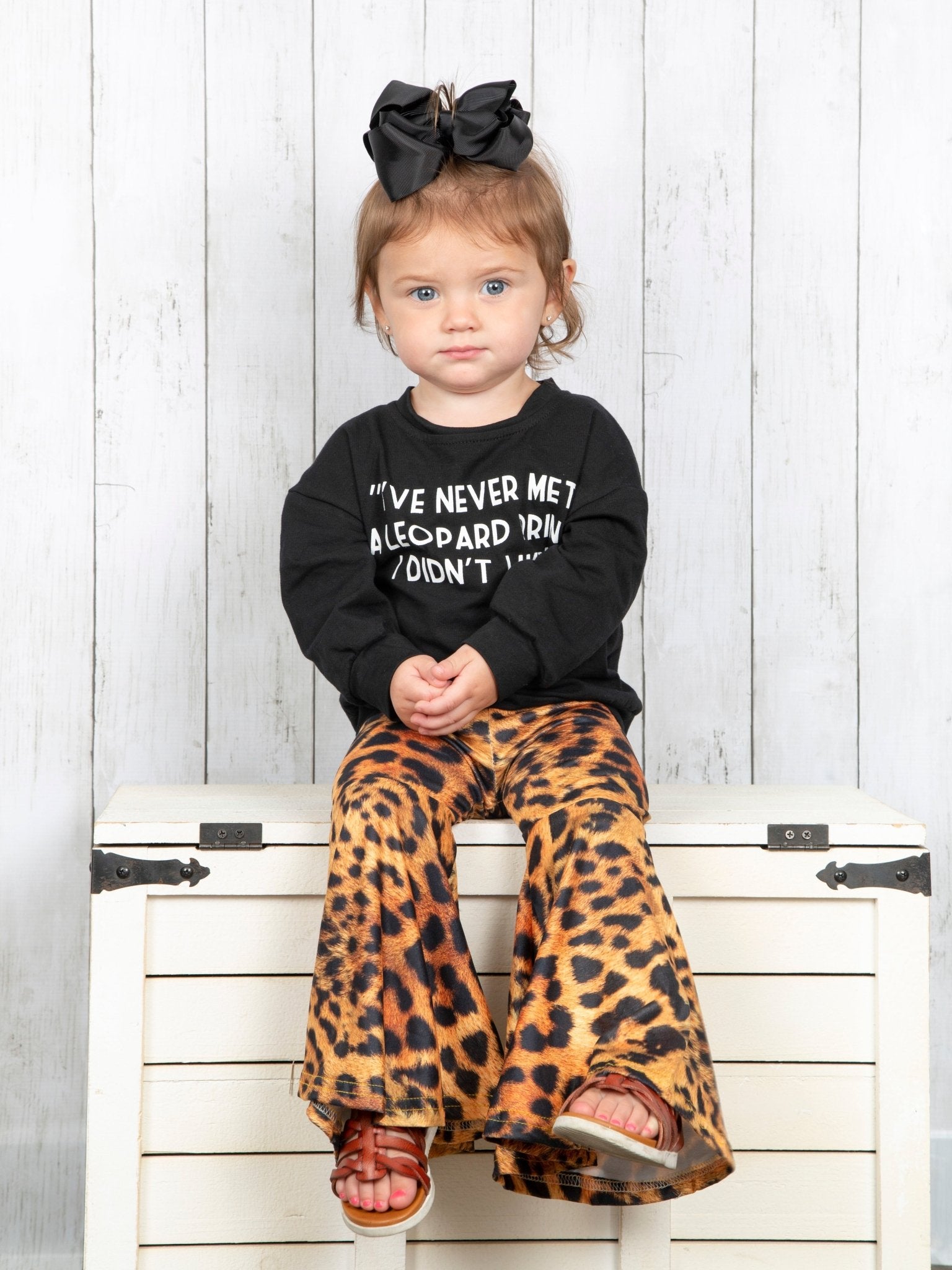 "Leopard Print I Didn't Like" Top & Bell Bottoms Outfit - Marie Nicole Clothing
