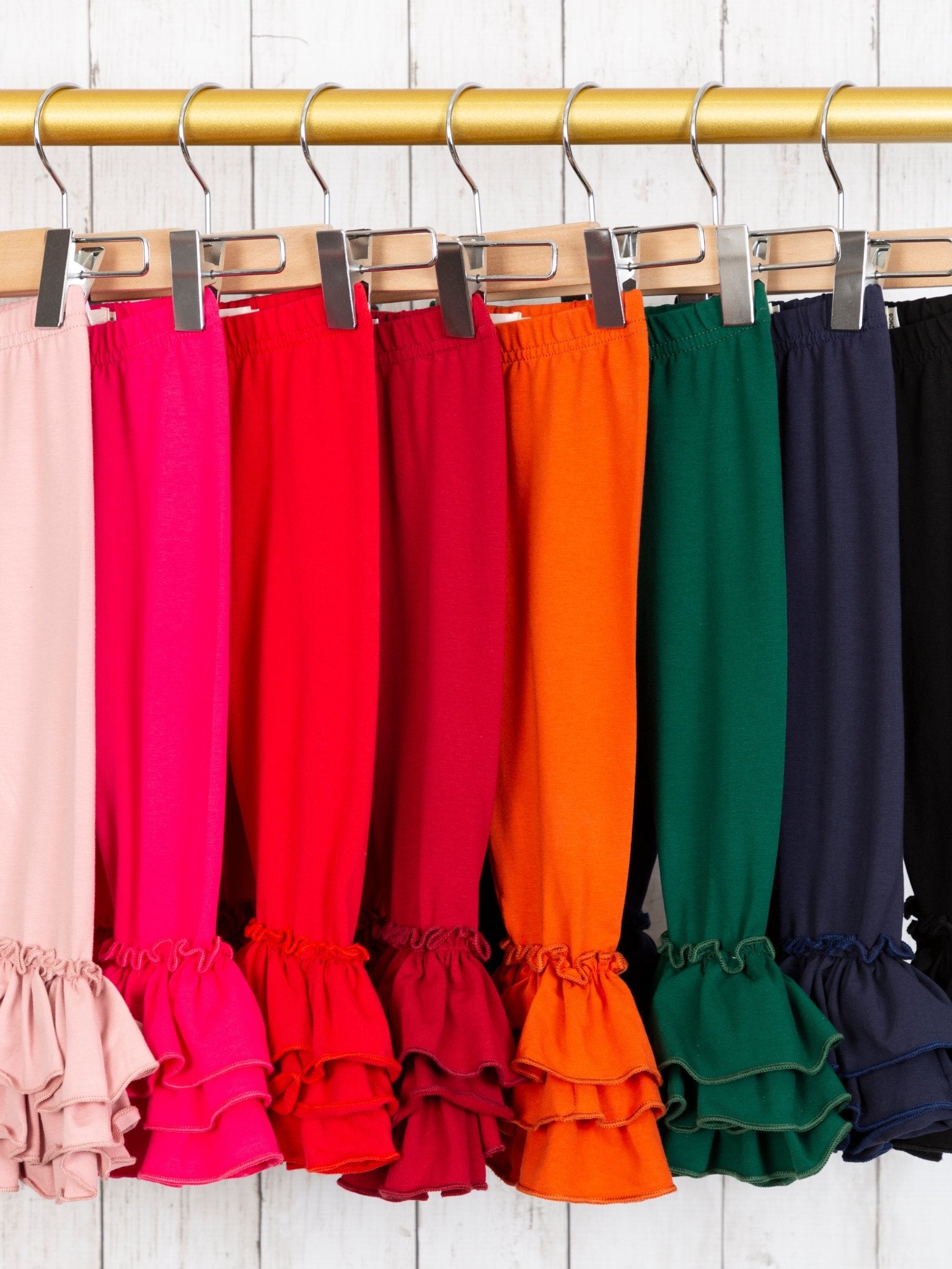 Cotton Bell Ruffle Leggings - Navy - Marie Nicole Clothing