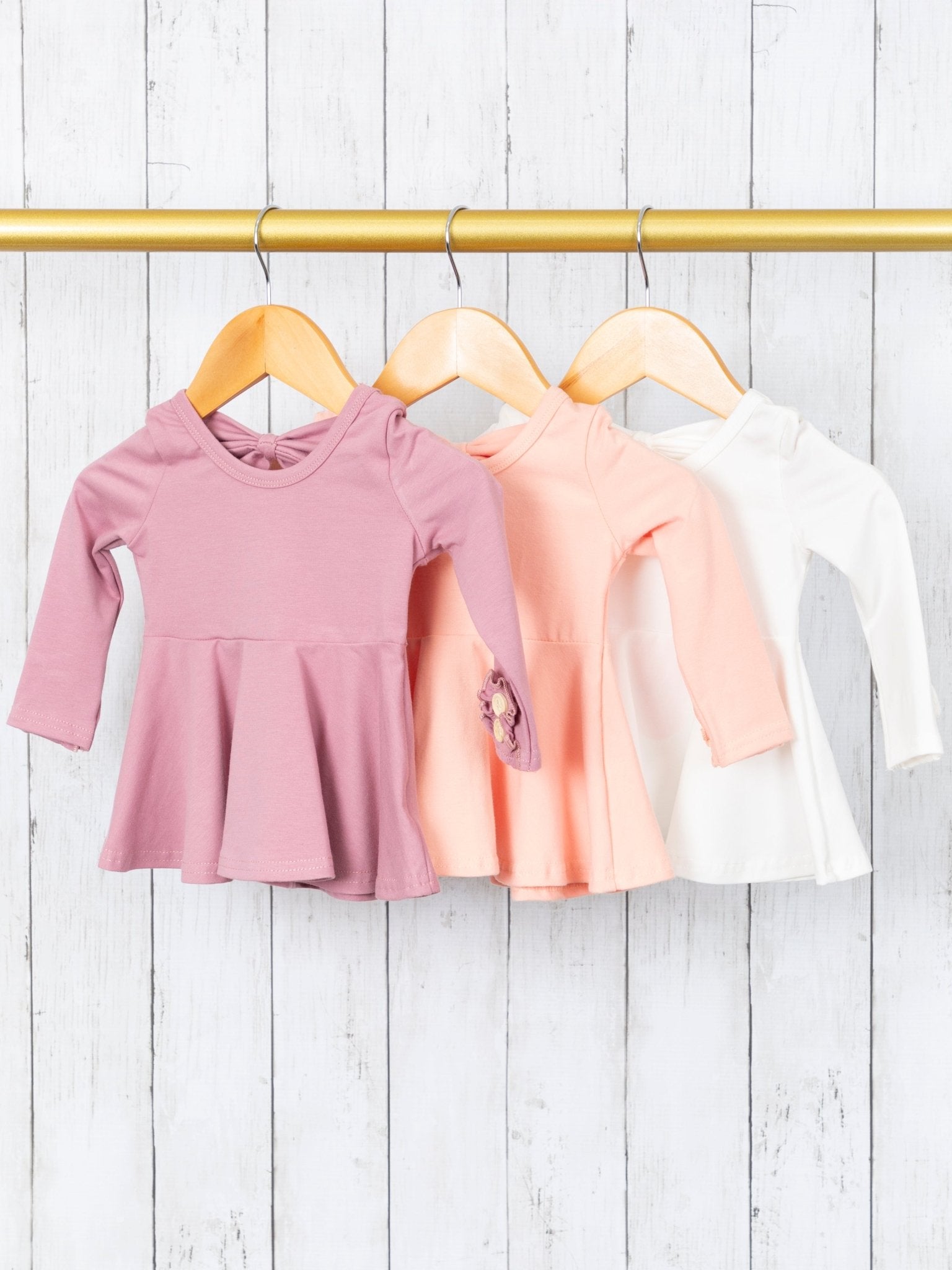 Cotton Bow Back Button Ruffle Sleeve Peplum Top - Light Colors - Marie Nicole Clothing