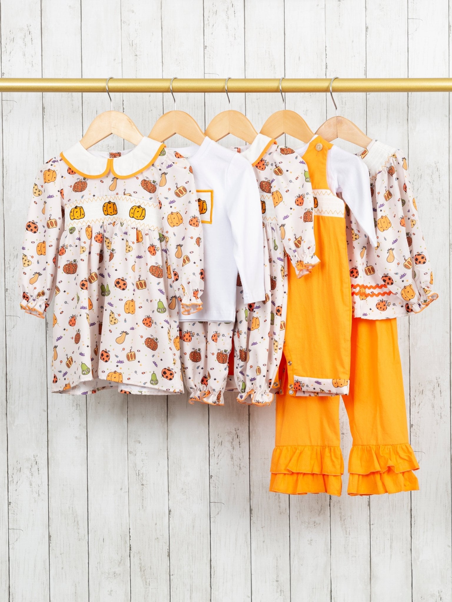 Pumpkin Spice & Spooky Nights Smocked Outfit - Marie Nicole Clothing