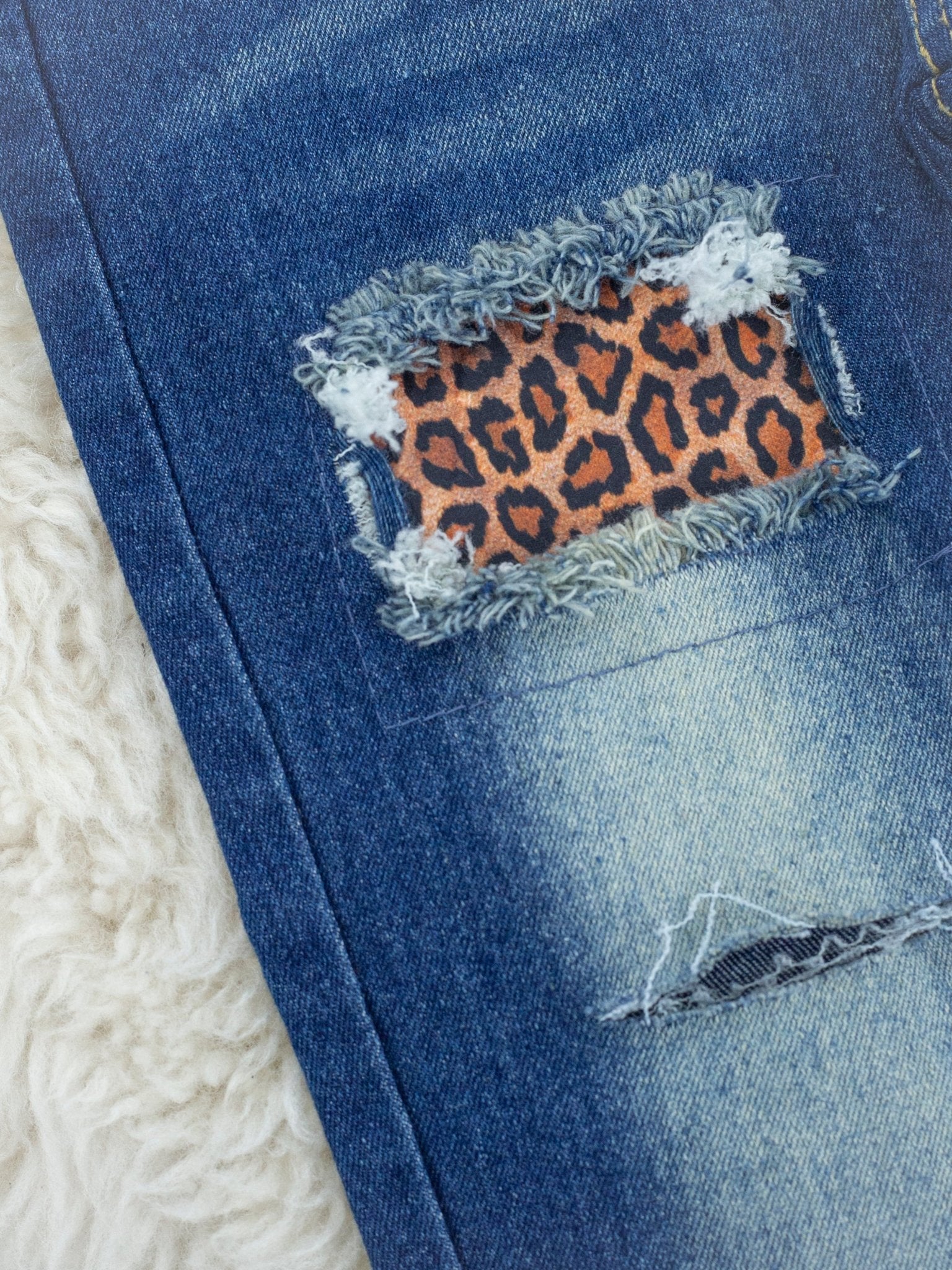 Leopard & Rainbow Clover Denim Outfit - Marie Nicole Clothing