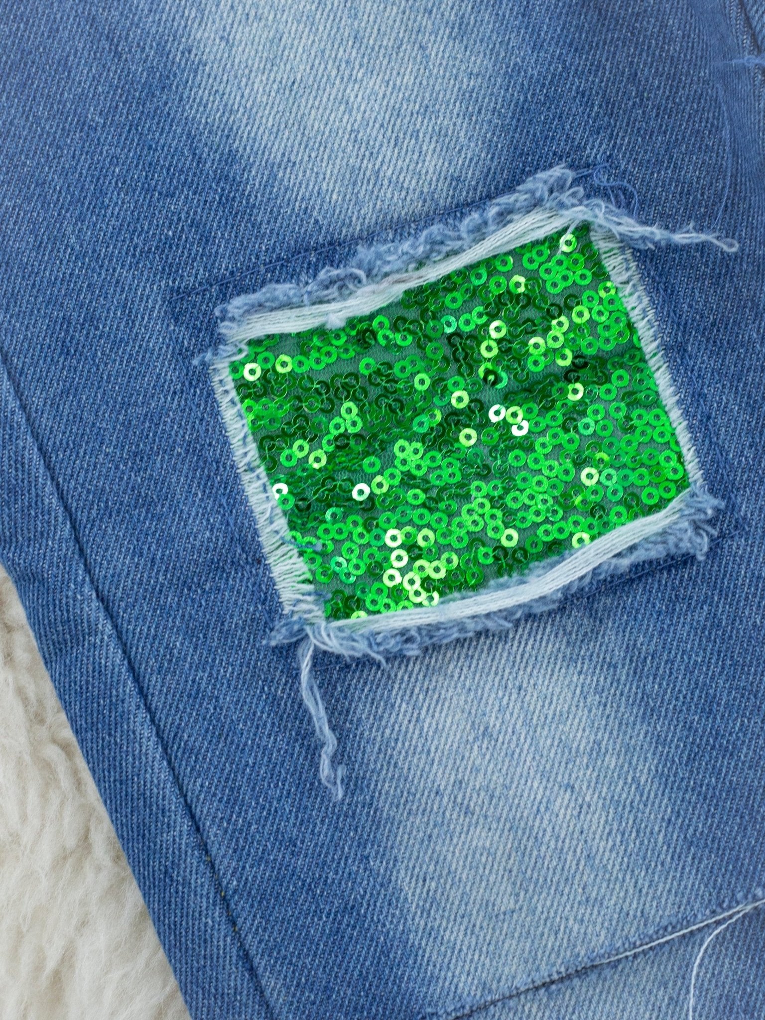 "Lucky" Distressed Denim Ruffle Outfit - Marie Nicole Clothing