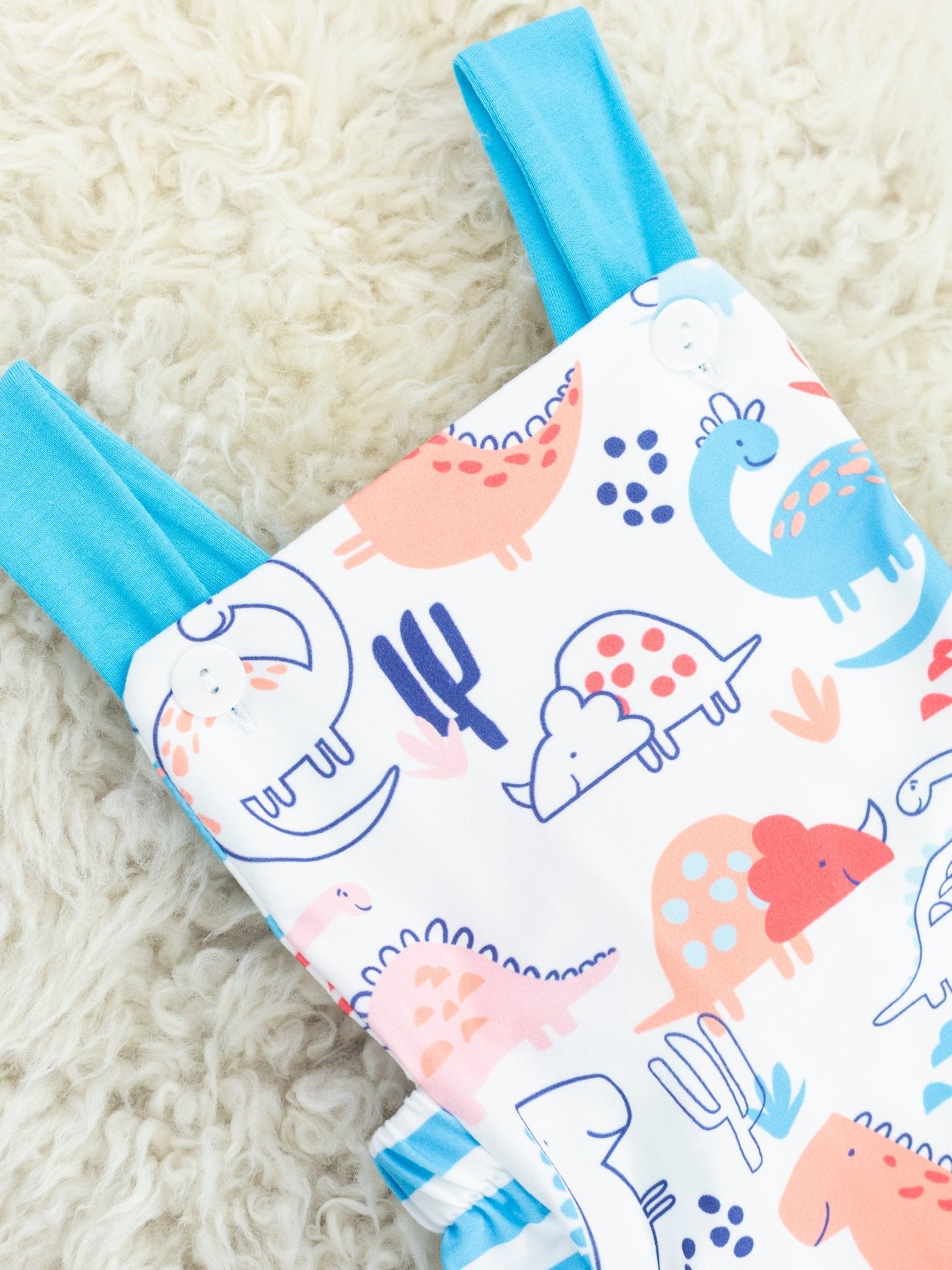 Coral Dino Romper - Marie Nicole Clothing