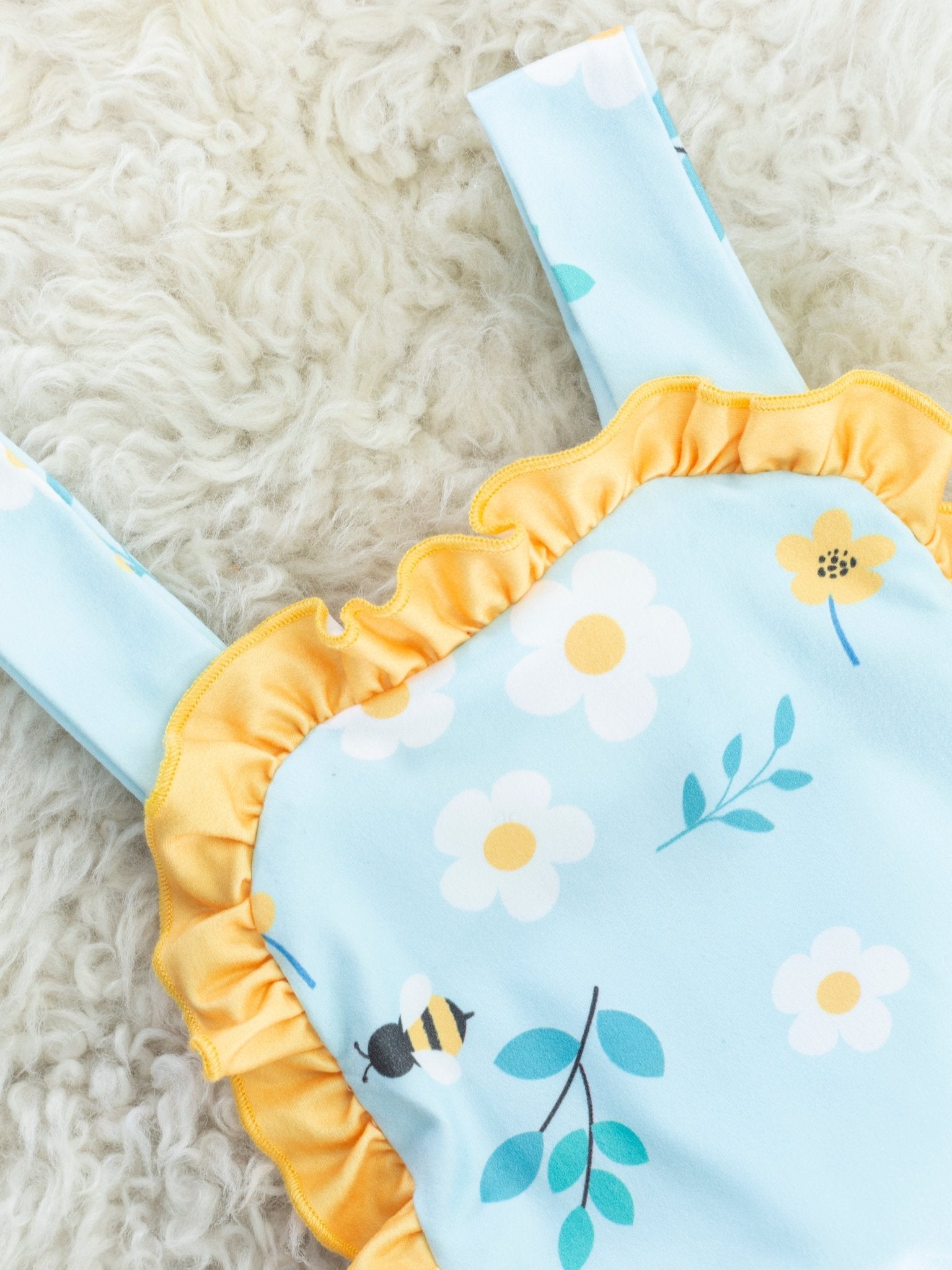 Beautiful Bees Ruffle Bubble Romper - Marie Nicole Clothing