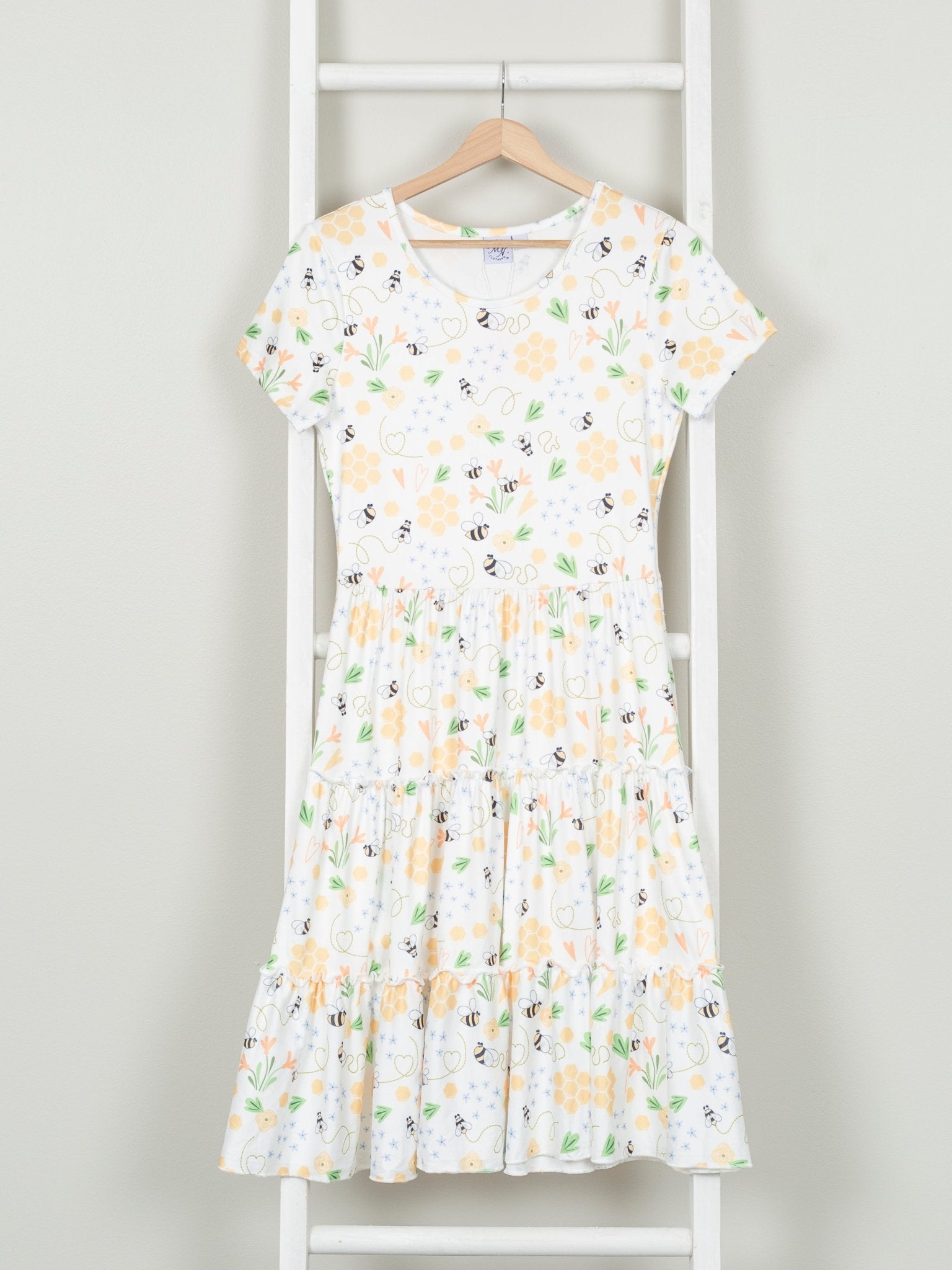 Mom & Me Busy Bee Tiered Dress - Marie Nicole Clothing