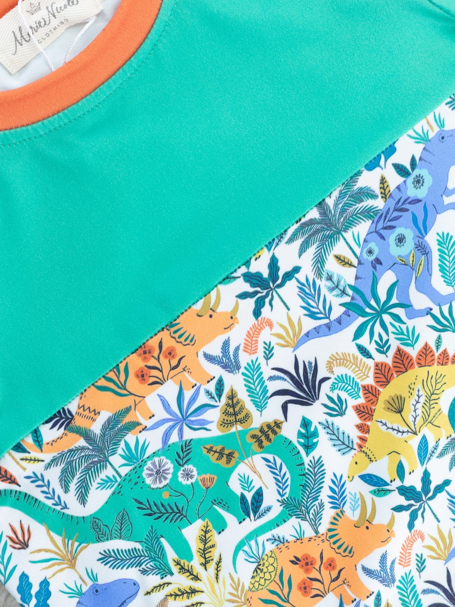 Jungle Green Dinosaur Shirt - Marie Nicole Clothing